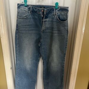 Classic Blue Straight Leg Distressed Women's Jeans